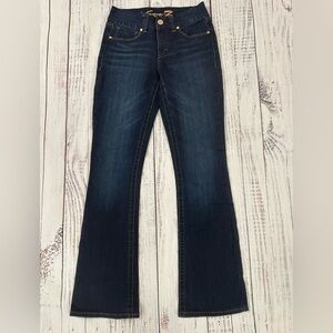 Seven7 Women's Blue Jeans Tummyless, Size 4, Slim Bootcut Dark Wash (inv#707)